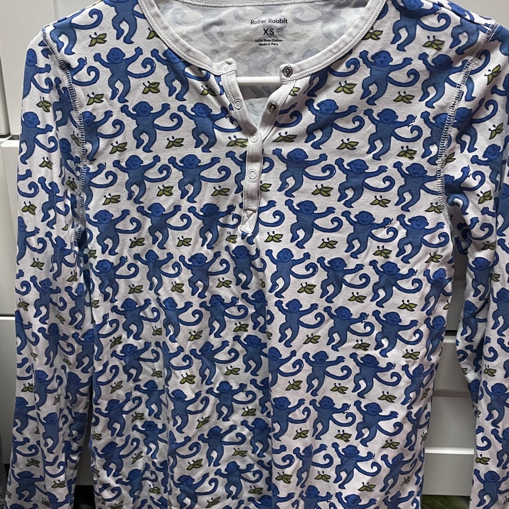 roller rabbit blue monkey set